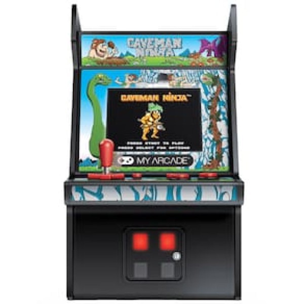 Encontraproduto.com.br - Cabine Portátil Retrô Bandai Namco Caveman Ninja Micro DGUNL-3218 - Amarelo/Preto