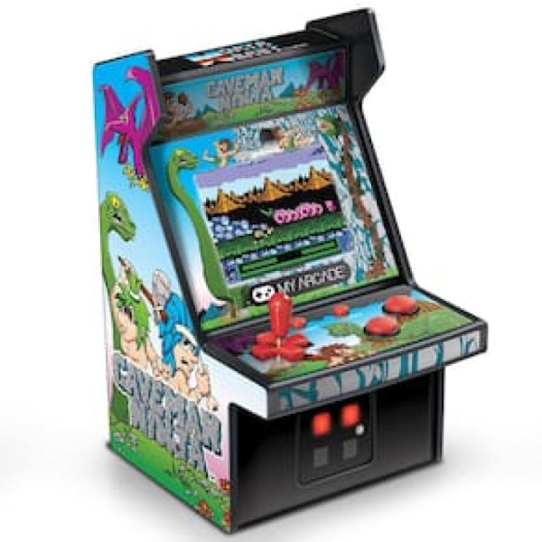 Encontraproduto.com.br - Cabine Portátil Retrô Bandai Namco Caveman Ninja Micro DGUNL-3218 - Amarelo/Preto
