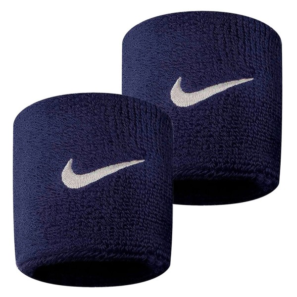 Encontraproduto.com.br - Munhequeira Nike Pequena Swoosh Wristbands - Azul Marinho com Branco