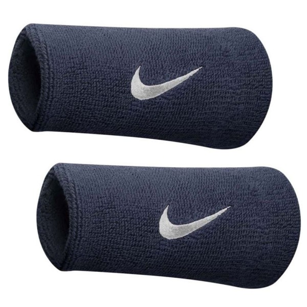 Encontraproduto.com.br - Munhequeira Longa Swoosh com c/ 2 Unidades Azul Marinho - Nike