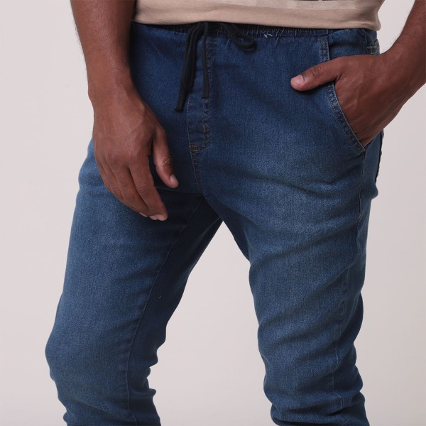 Encontraproduto.com.br - Calça Jeans Jogger Básica Jeans - Ink