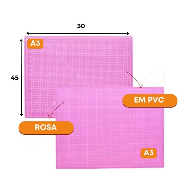 Encontraproduto.com.br - BASE DE CORTE DUPLA FACE A3 45X30CM EM PVC UNIDADE