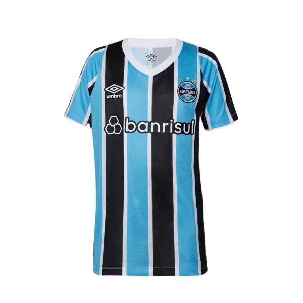 Encontraproduto.com.br - Camisa Grêmio I 2024/25 Umbro Torcedor Infantil - Azul/Preta/Branca