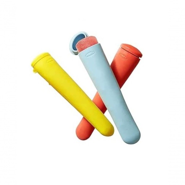 Encontraproduto.com.br - Kit 6 Formas Picolé Sorvete 750ml Silicone Colorido Chef
