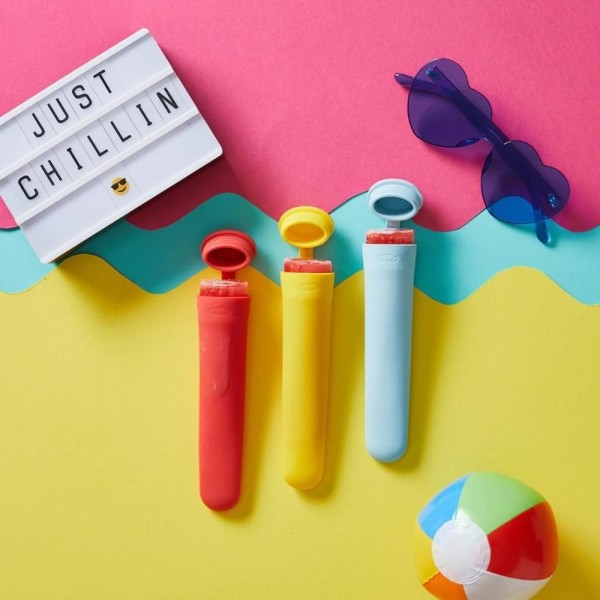 Encontraproduto.com.br - Kit 6 Formas Picolé Sorvete 750ml Silicone Colorido Chef
