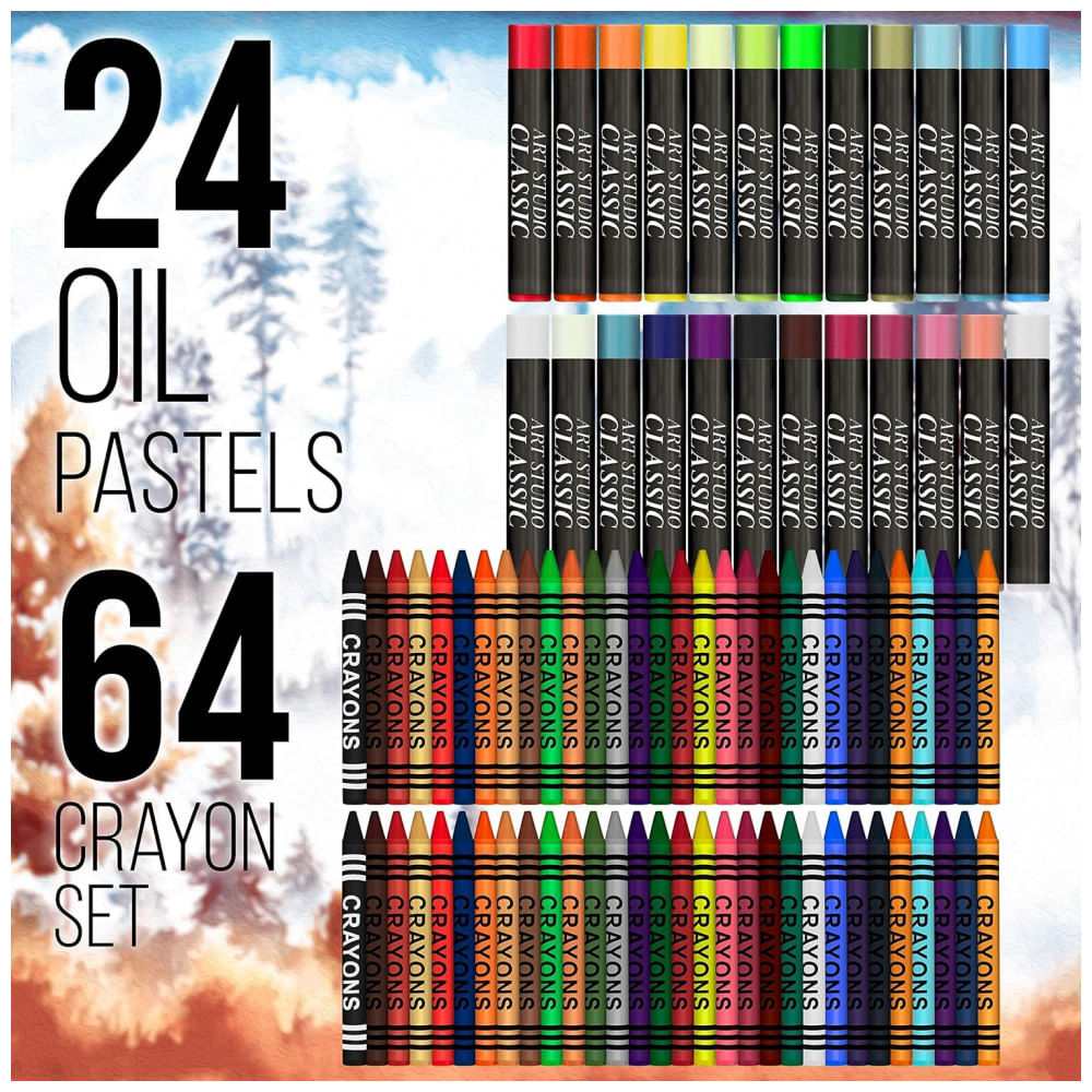 Encontraproduto.com.br - Lápis de Cor Profissional 163Pcs, Cavalete, pasteis, Aquarela, US ART SUPPLY 142 PPBW 511