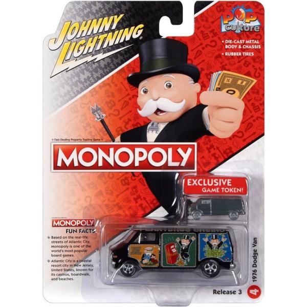 Encontraproduto.com.br - Johnny Lightning - Dodge 1976 Van - Monopoly Black