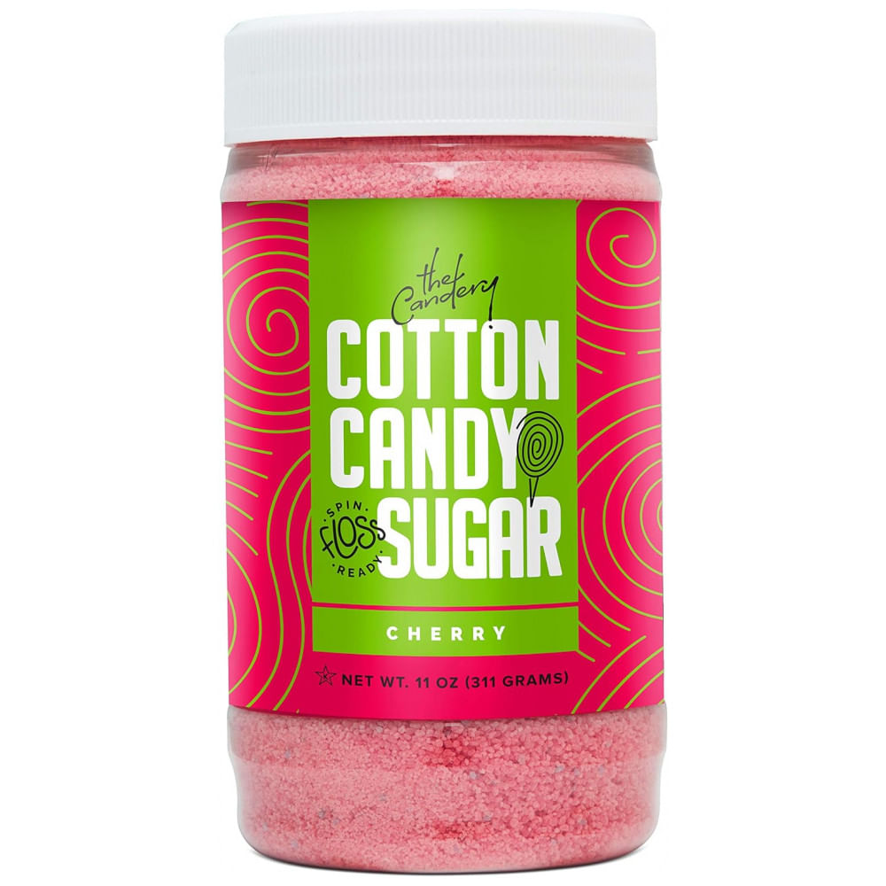 Encontraproduto.com.br - Máquina de Algodão Doce Elétrica Inclui 5 Frascos de 350mL com Sabores de Açúcar Floss, 50 Cones de Papel e Colher, 110V, The Candery, Rosa