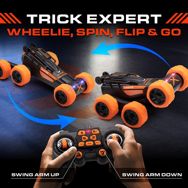 Encontraproduto.com.br - Force1 Carrinho de Controle Remoto, 4WD 2.4 Ghz, 360 com Bateria Recarregável, Laranja