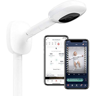 Encontraproduto.com.br - Baba Eletrônica com Monitor HD 1080p e Visão Noturna, Nanit Pro, Branca