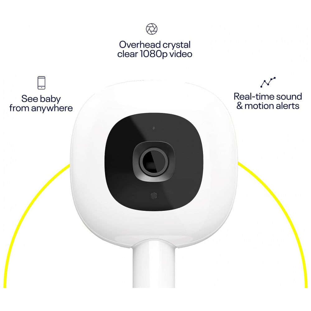 Encontraproduto.com.br - Baba Eletrônica com Monitor HD 1080p e Visão Noturna, Nanit Pro, Branca