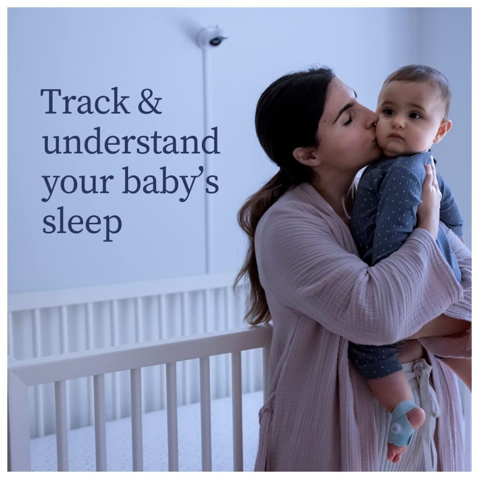 Baba Eletrônica com Câmera em HD e e Dream Sock Indicador de Qualidade do Sono, Owlet, Branca