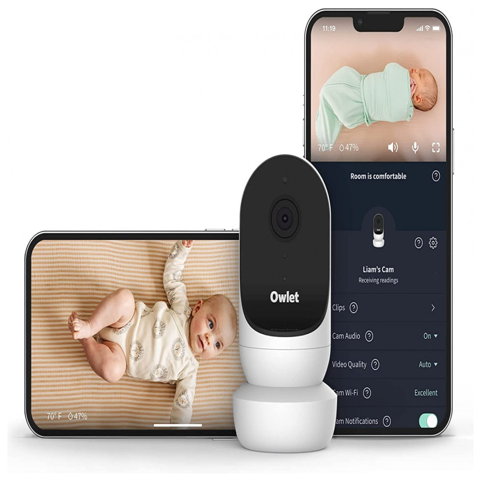Baba Eletrônica, Monitor HD Zoom 4X com Visão Noturna, Owlet, Branco