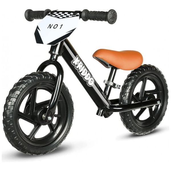 Encontraproduto.com.br - Bicicleta sem Pedal para Crianças de 2 a 5 Anos com Placa Personalizada, KRIDDO, Preta