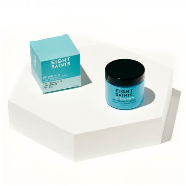 Encontraproduto.com.br - Creme Facial Noturno Anti Envelhecimento Natural e Orgânico Para Rosto com Niacinamida e Ácido Hialurônico, 59 mL, EIGHT SAINTS, Branco