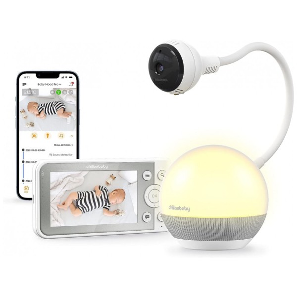 Encontraproduto.com.br - Babá Eletrônica Full HD 2 em 1 com Câmera e Áudio e Canções de Ninar, 110V, CHILLAX, Branca