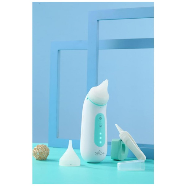Encontraproduto.com.br - Aspirador Nasal Elétrico para Bebê Lunobaby Recarregável com 2 Pontas, Branco