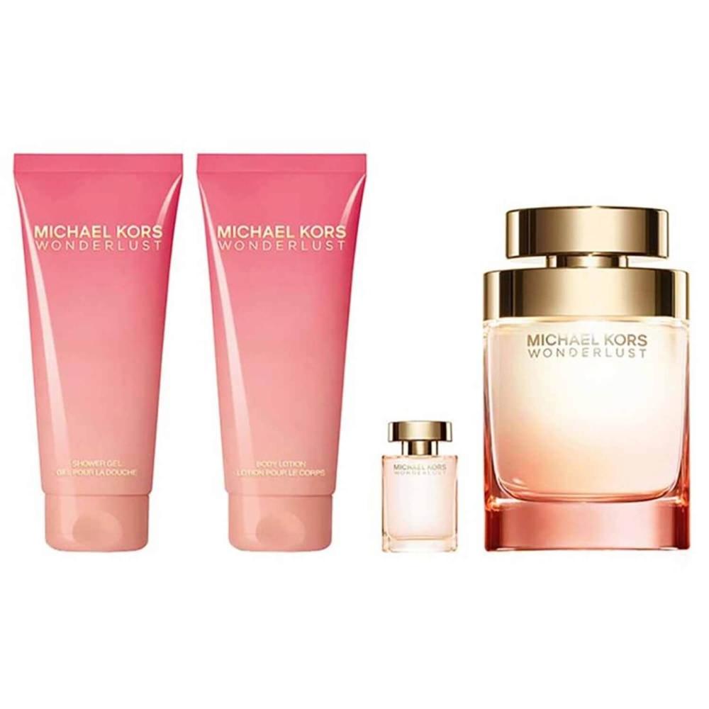 Encontraproduto.com.br - Perfume Wonderlust Michael Kors Coffret Feminino EDP + Body Lotion + Shower Gel + Miniatura