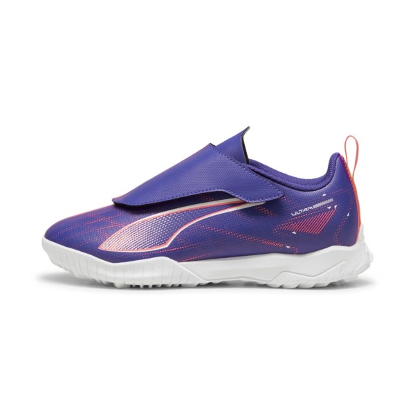 Encontraproduto.com.br - Chuteira Society Puma Com Velcro Ultra 5 Play Infantil - Roxa