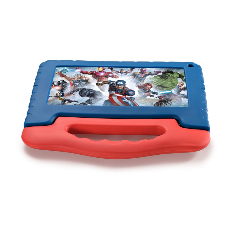Encontraproduto.com.br - Tablet Infantil Avengers 4GB RAM + 64GB + Tela 7 pol + Case + Wi-fi + Android 13  + Quad Core Multi - NB417OUT [Reembalado]