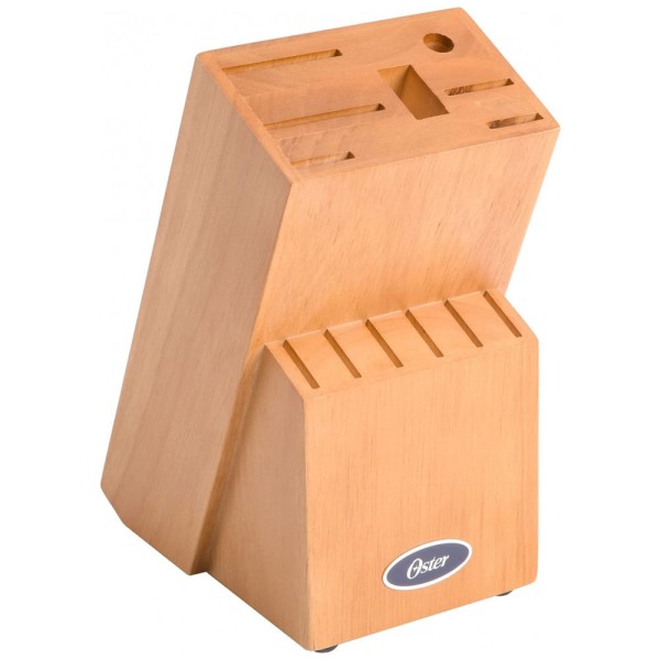 Encontraproduto.com.br - Conjunto de Facas em Aço Inoxidável com Bloco de Bancada, 14 Peças, Oster, Vermelho