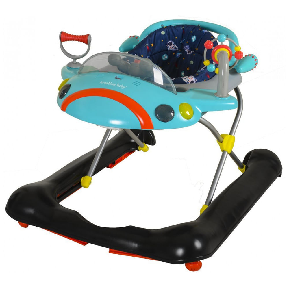 Encontraproduto.com.br - Andador Infantil com Atividades e Assento Ajustável, Idade Rec 6 Meses ou Mais, Creative Baby, Azul