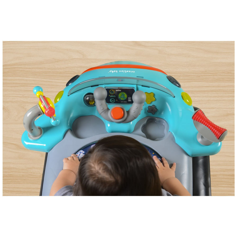 Encontraproduto.com.br - Andador Infantil com Atividades e Assento Ajustável, Idade Rec 6 Meses ou Mais, Creative Baby, Azul