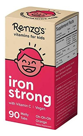 Encontraproduto.com.br - Suplementos De Ferro Renzo Para Crianças, Suplemento De Ferro Vegano Dissolvível Para Crianças, Suplementos De Ferro Sem Açúcar Para An