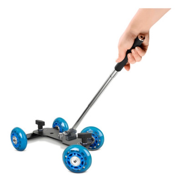Encontraproduto.com.br - Mini Dolly Skater Slider com Bastão para Câmeras e Filmadoras