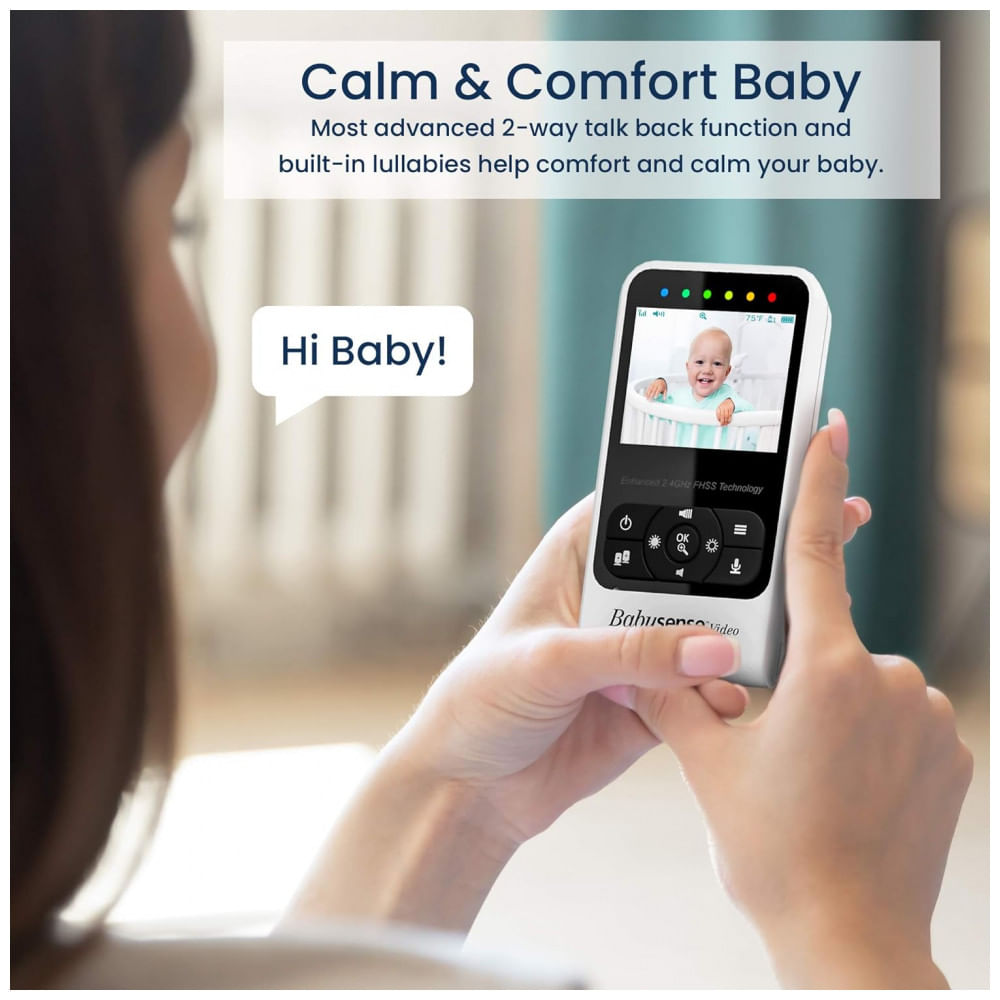 Encontraproduto.com.br - Babá Eletrônica Babysense com Câmera, Monitor, Visão Noturna e Alcance de 300 Metros
