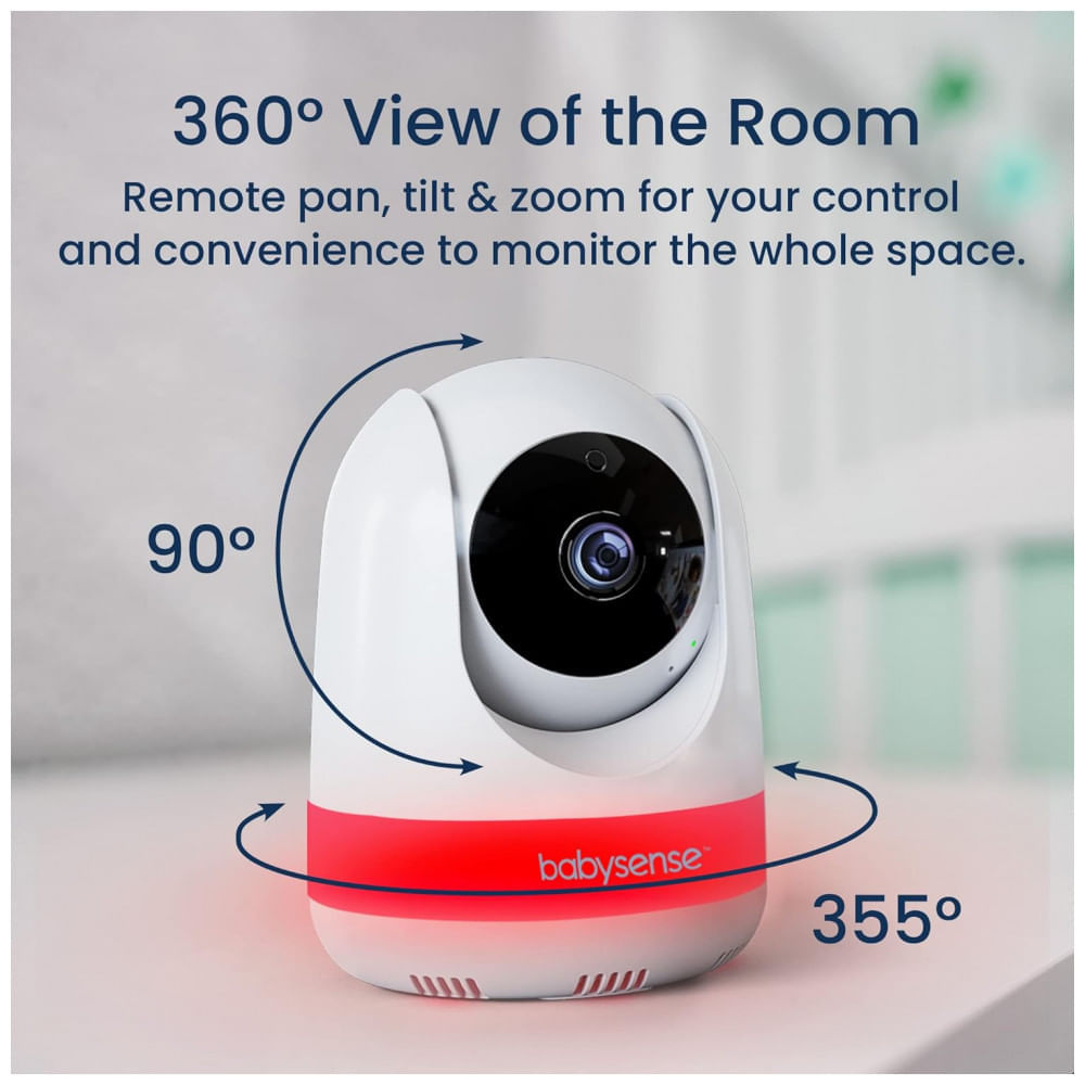 Encontraproduto.com.br - Babá Eletrônica com Câmera Full HD e Áudio, Luz Noturna RGB, Zoom 4X, 110V, Babysense, Branca