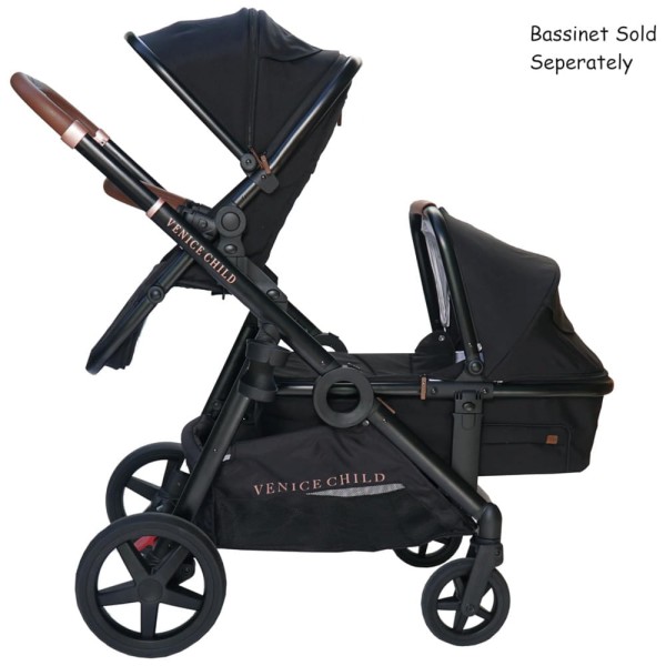 Encontraproduto.com.br - Carrinho de Bebê Moderno e Modular com 30 Configurações para 1 ou 2 Crianças, Venice Child, Preto Maverick