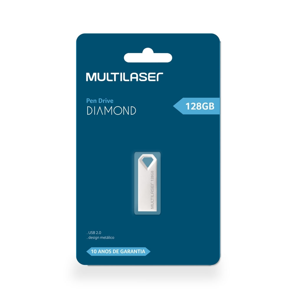Encontraproduto.com.br - Pen drive Diamond 128GB USB 2.0 Metálico Multi - PD853OUT [Reembalado]