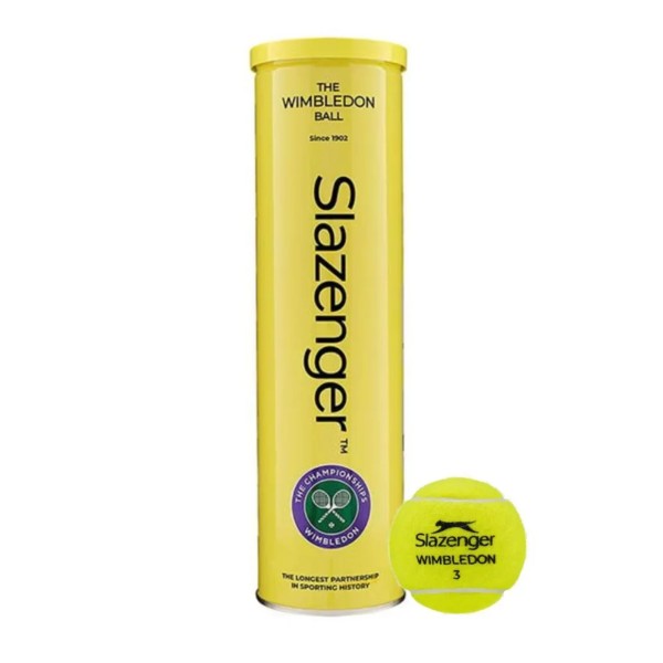 Bola de Tênis Slazenger Wimbledon Oficial Tubo Com 4 Unidades Unissex - Verde