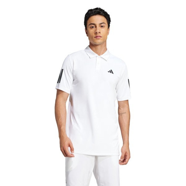Camisa Polo Adidas Club 3 Listras Masculina - Branca