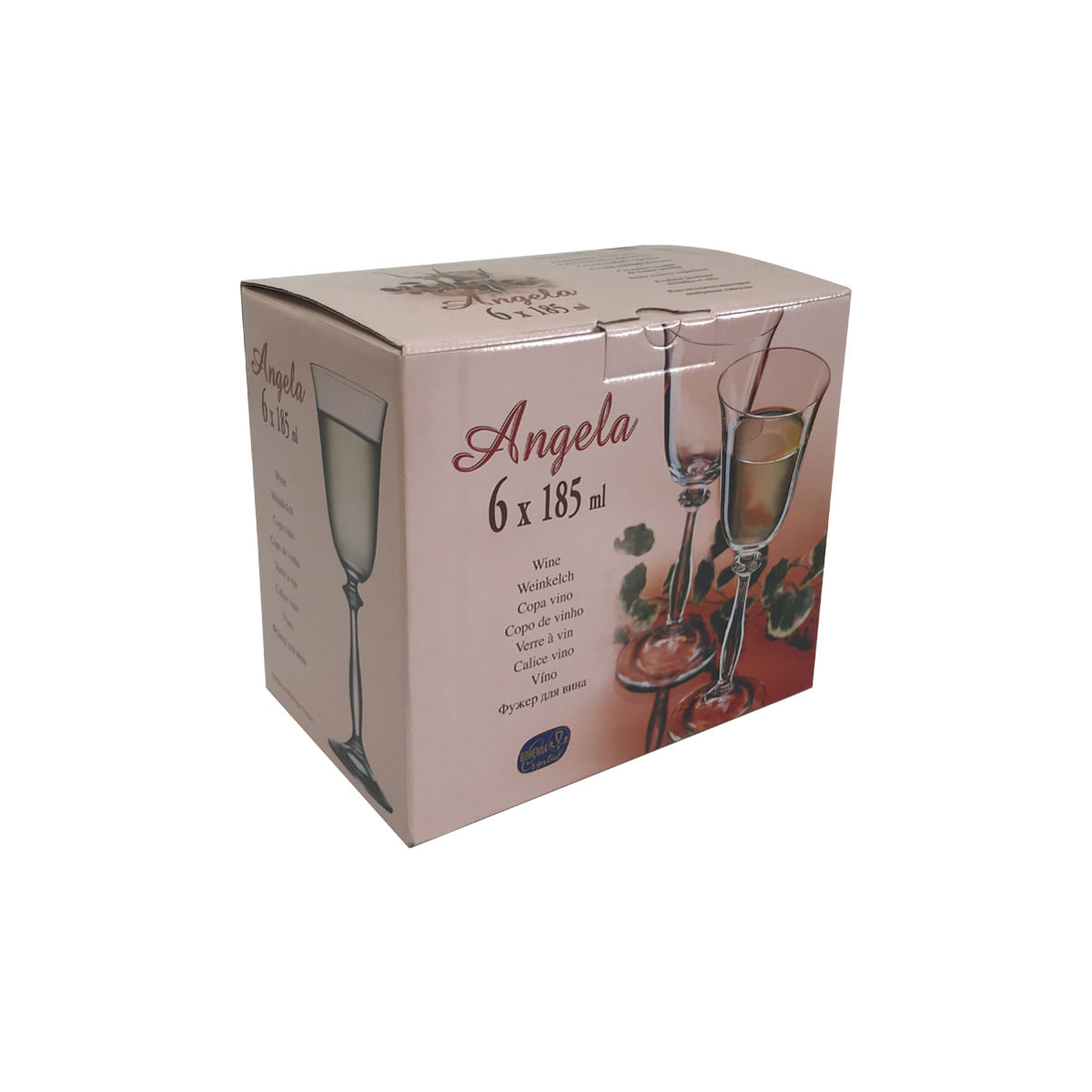 Encontraproduto.com.br - Taça de Cristal Bohemia Para Vinho Branco 185 ml Angela 6 Peças