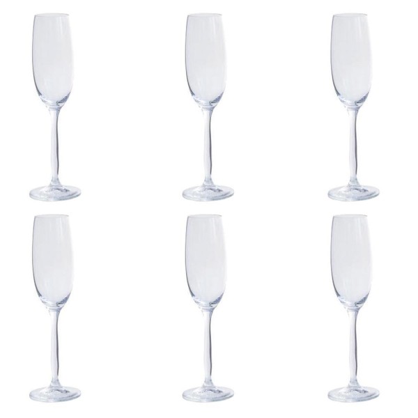 Jogo de taças para champanhe Bohemia Chanson Titânio 6 peças 220ml