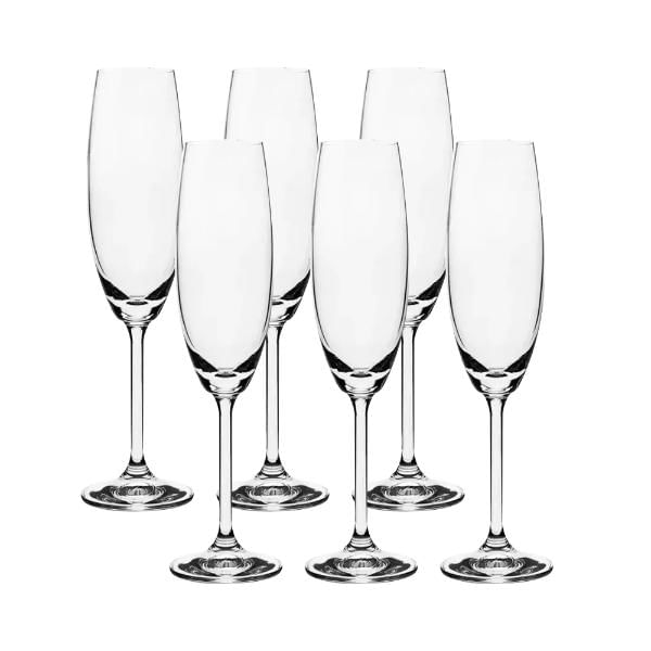 Encontraproduto.com.br - Kit 6 Taças De Champanhe Cristal Fino Bohemia 220ml
