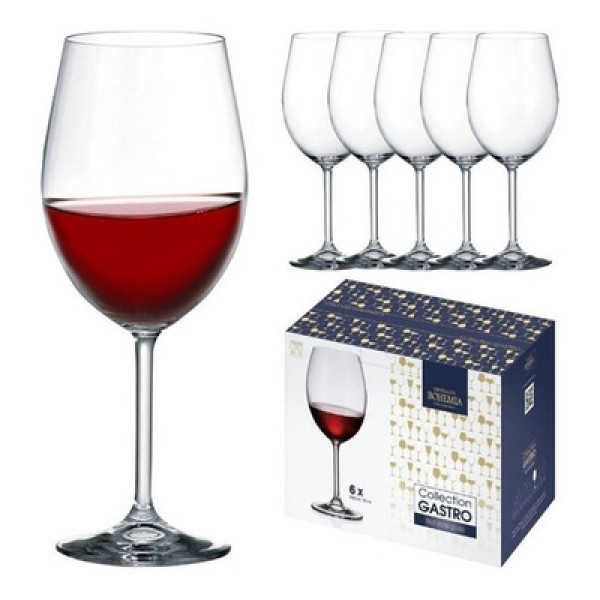 Taça De Cristal Bohemia 580 ml Anna 6 Peças