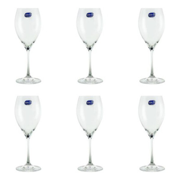 Taça De Cristal Bohemia Para Vinho Branco 390 ml Sophia 6 Peças