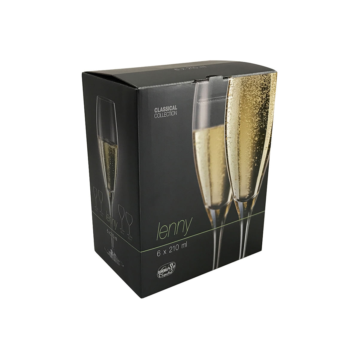 Encontraproduto.com.br - Taça de Cristal Bohemia Para Champanhe 210 ml Lenny 6 Peças
