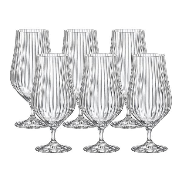 Taça de Cristal Bohemia Para Cerveja 540 ml Tulipa Optic 6 Peças