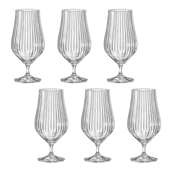 Encontraproduto.com.br - Taça de Cristal Bohemia Para Cerveja 540 ml Tulipa Optic 6 Peças