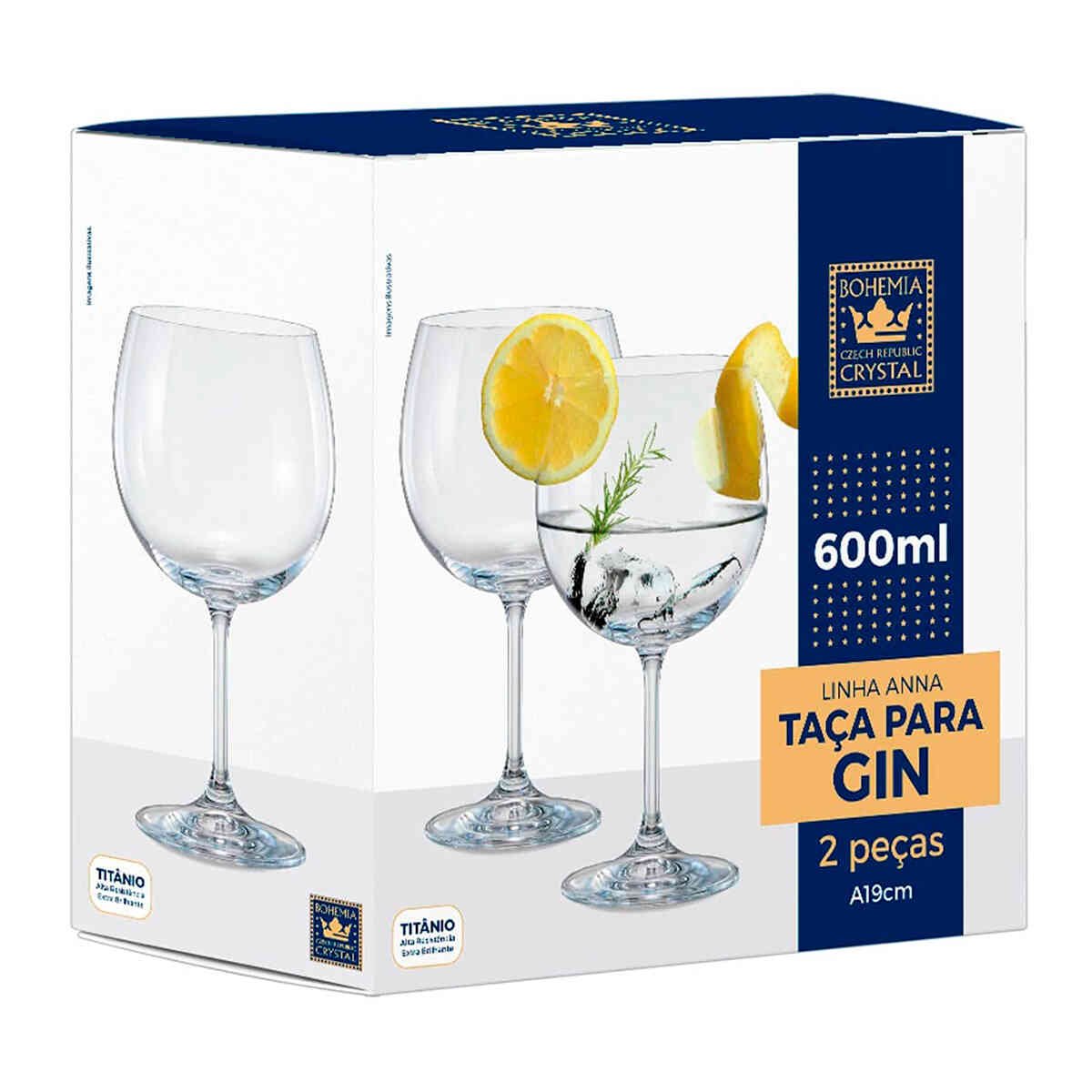 Encontraproduto.com.br - Conjunto de Taças para Gin Bohemia Anna 600 ml em Cristal - 2 Peças