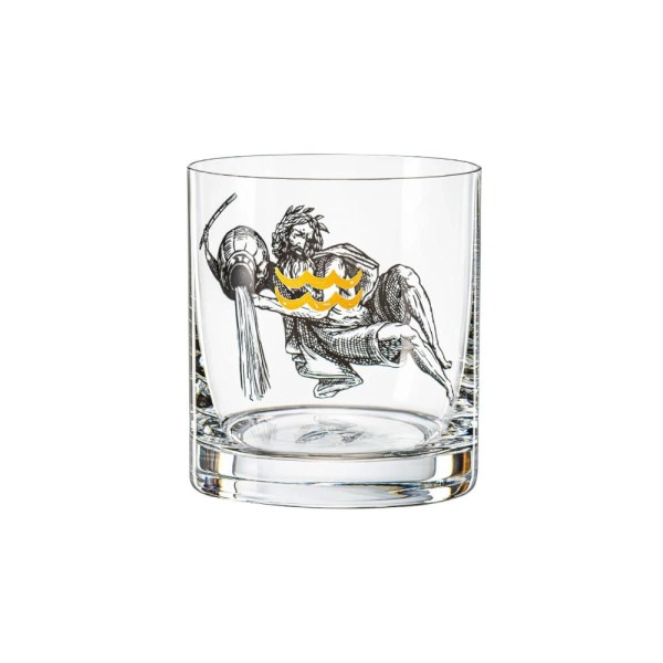 Copo wisk em cristal Bohemia Zodiac Aquário 280ml