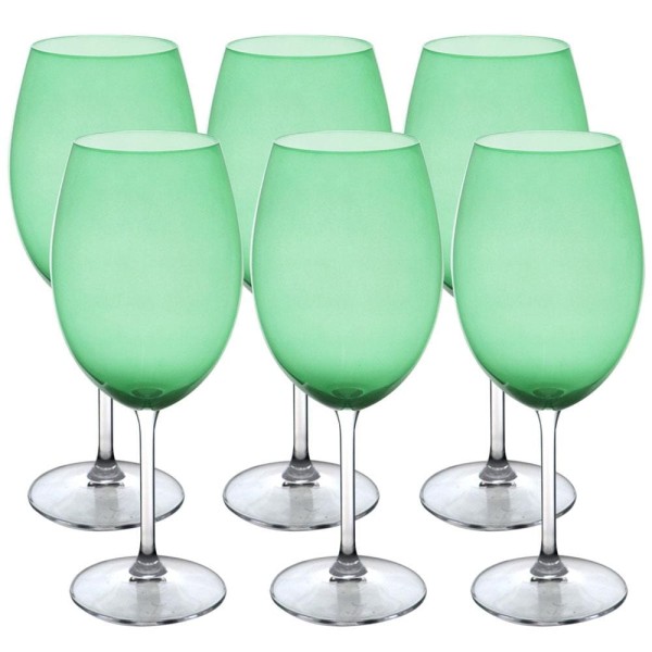 Encontraproduto.com.br - Conjunto de Taças para Bordeaux Bohemia Gastro 580ml Verde Limão - 6 Peças