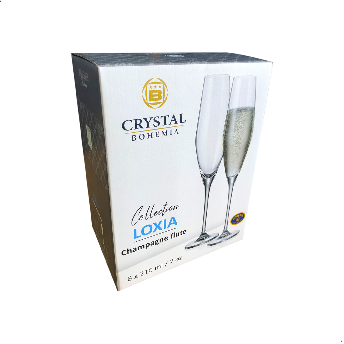 Encontraproduto.com.br - Jogo 6 Taças Champanhe Loxia Cristal Ecológico Bohemia
