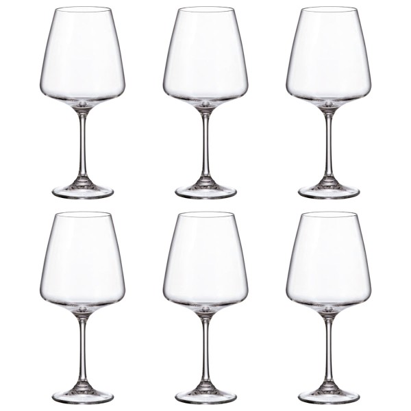 Taça De Cristal Bohemia Para Vinho 570 ml Corvus 6 Peças