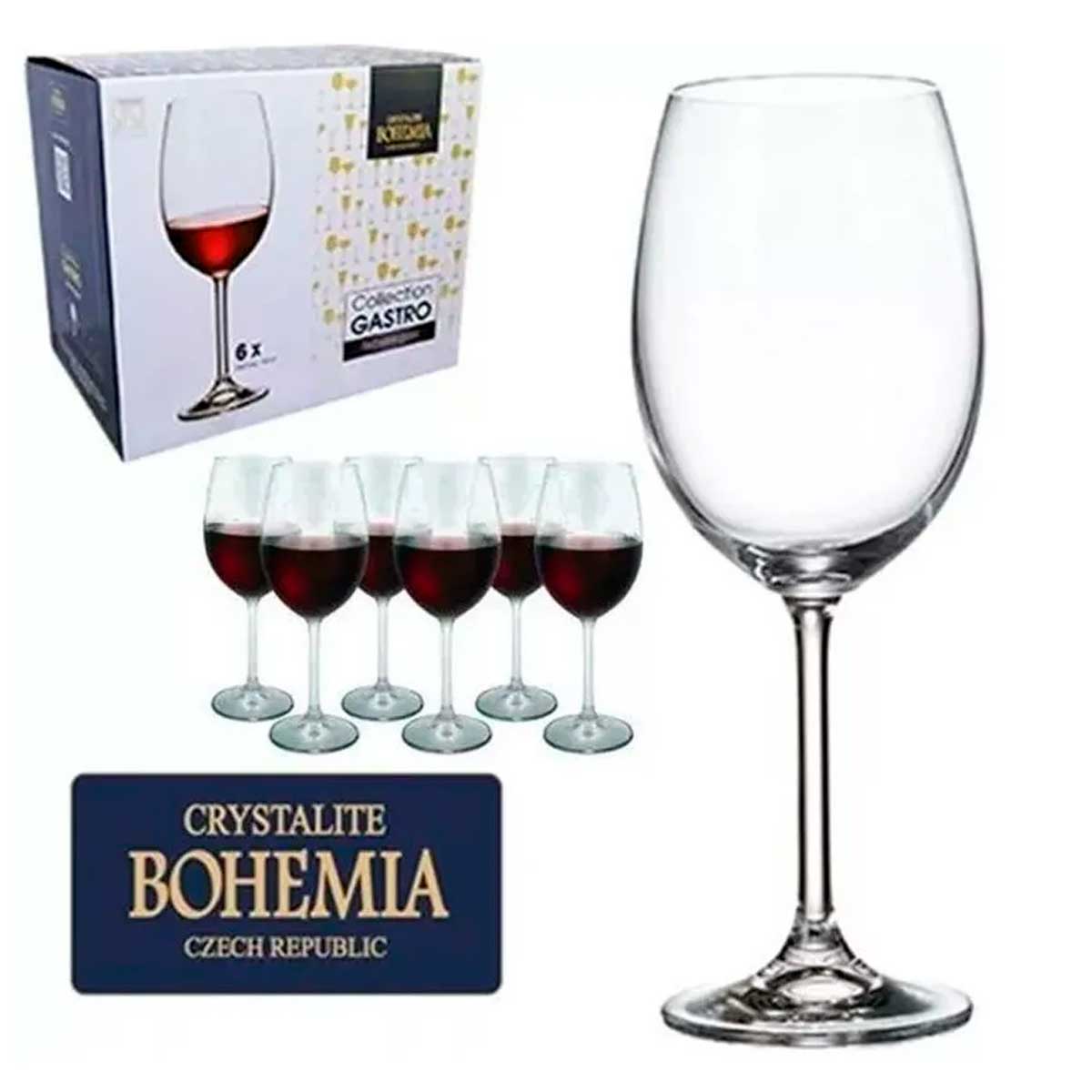 Encontraproduto.com.br - Jogo de taças para água Bohemia Gastro 580ml 6 peças