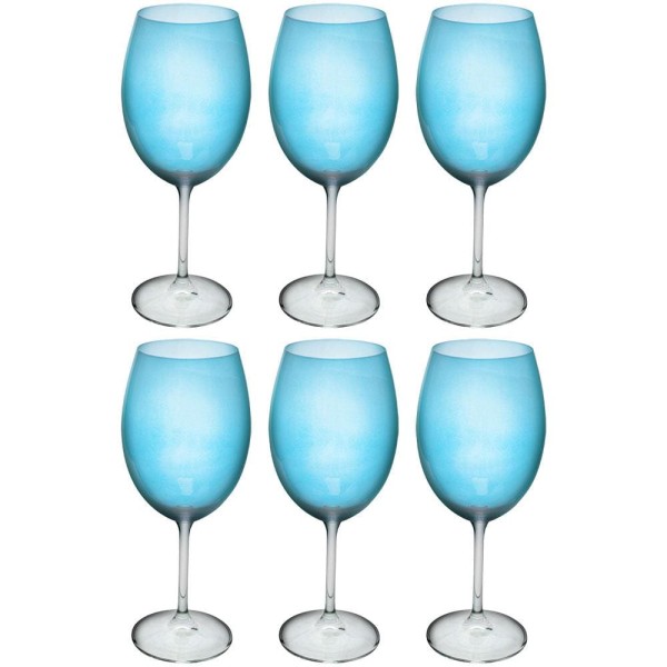 Conjunto de Taças para Água Bohemia Gastro 580ml Azul - 6 Peças